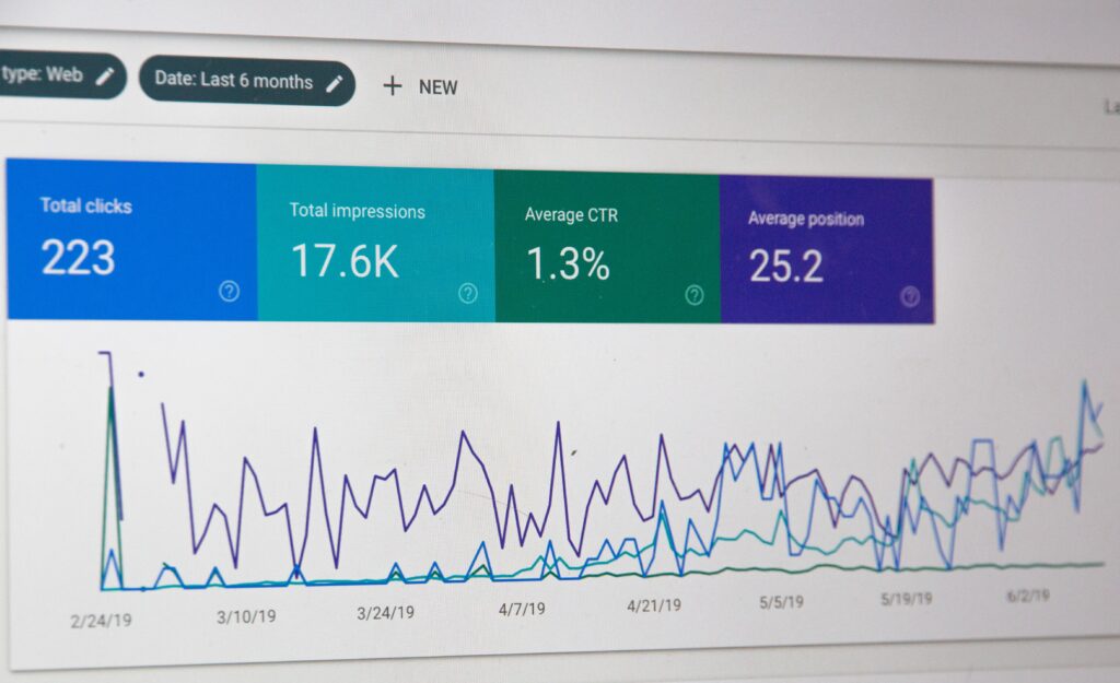 Laptop screen showing Google Analytics to help monitor Google Rank