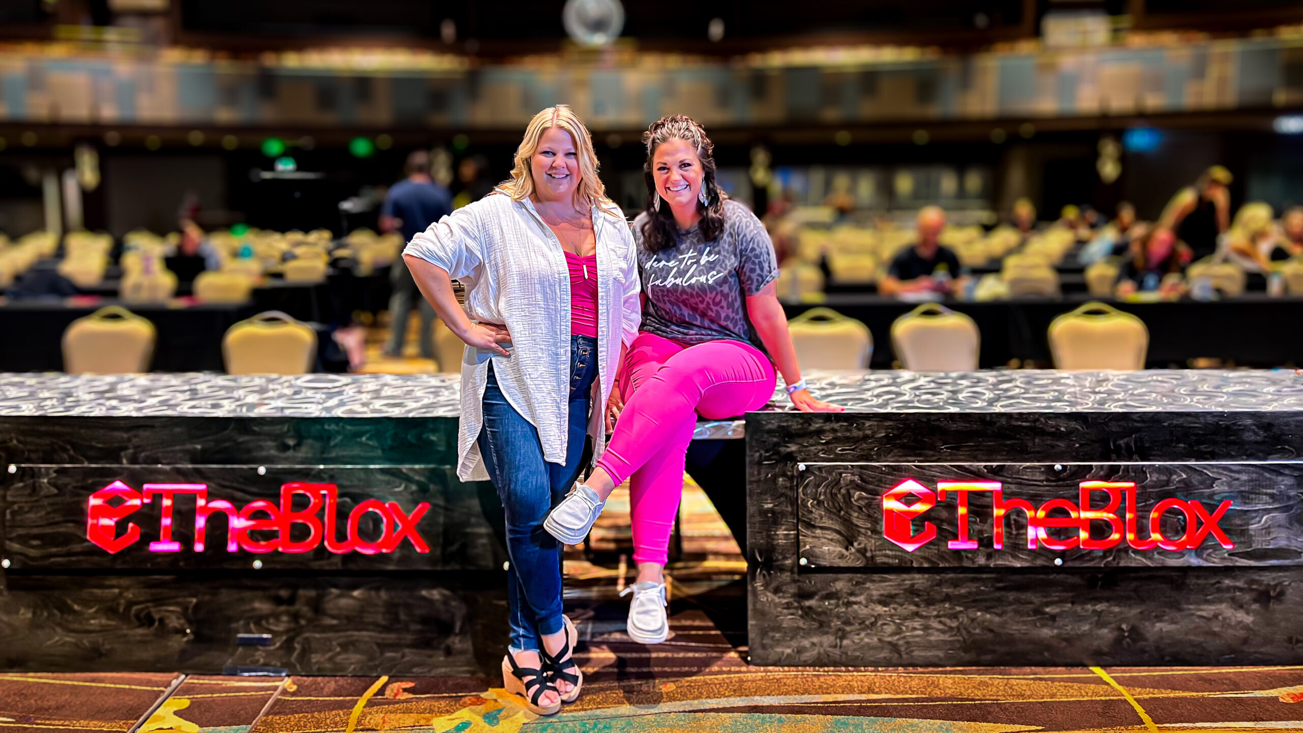 Jessi Cabanin posing with This Way to Fabulous CFO Jess on Season 17 of the Blox