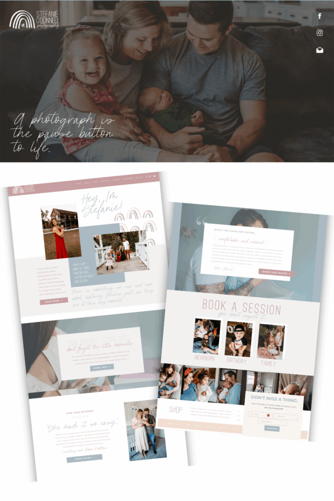 Stefanie O'Donnell Photography website design by This Way to Fabulous