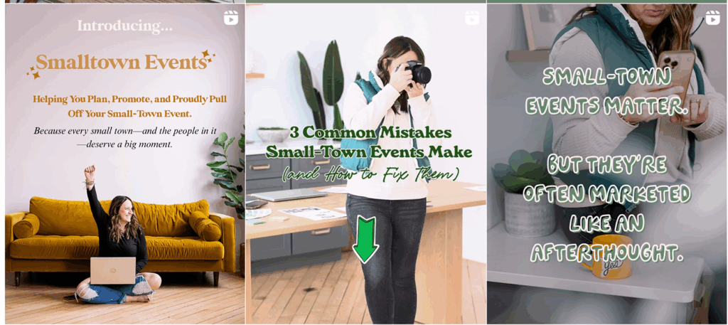 Smalltown Storyteller Instagram grid featuring brand photos taken by This Way to Fabulous