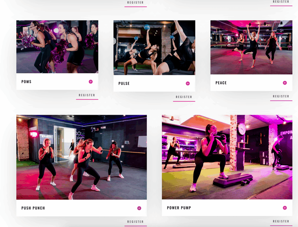 Powherhouse Fitness website featuring brand photos taken by This Way to Fabulous
